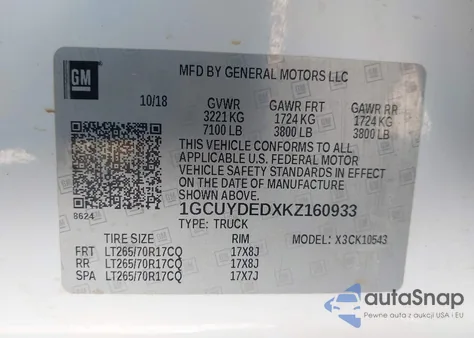 2019 Chevrolet Silverado 1500 Lt from USA, damaged, VIN 1GCUYDEDXKZ160933